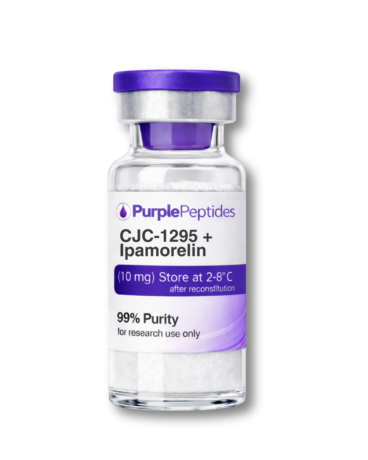 Buy CJC-1295 Ipamorelin research peptide vial Purple Peptides