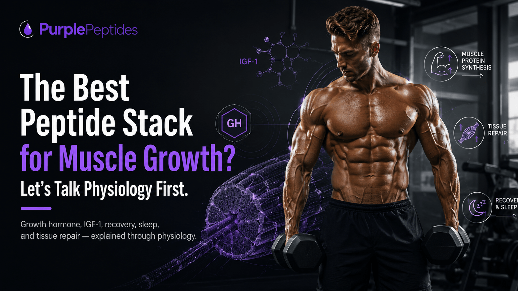 Peptide research stack for muscle growth, recovery, GH signaling and training adaptation